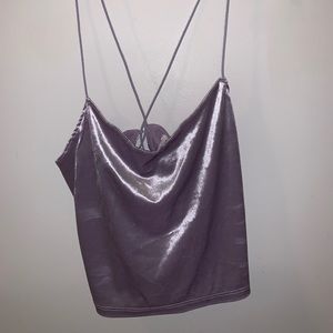 Brand New Garage Purple velvet crop top